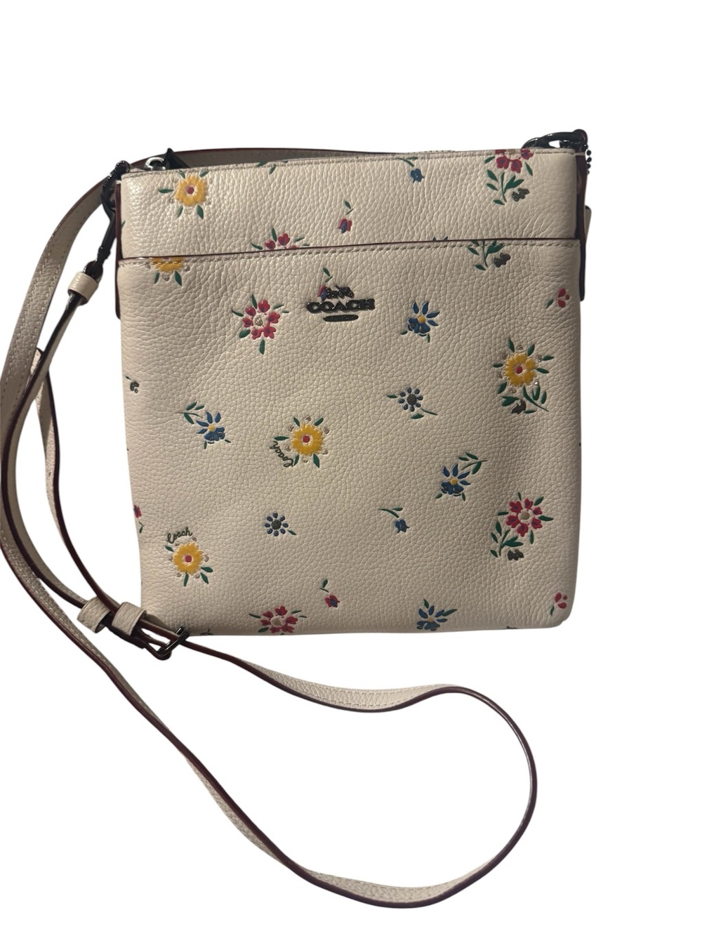 Coach Cream Floral Leather Crossbody